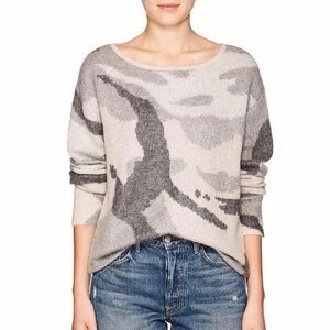 rag & bone Sinclair Wool/Mohair/Silk Pink & Grey Camo Sweater - Medium